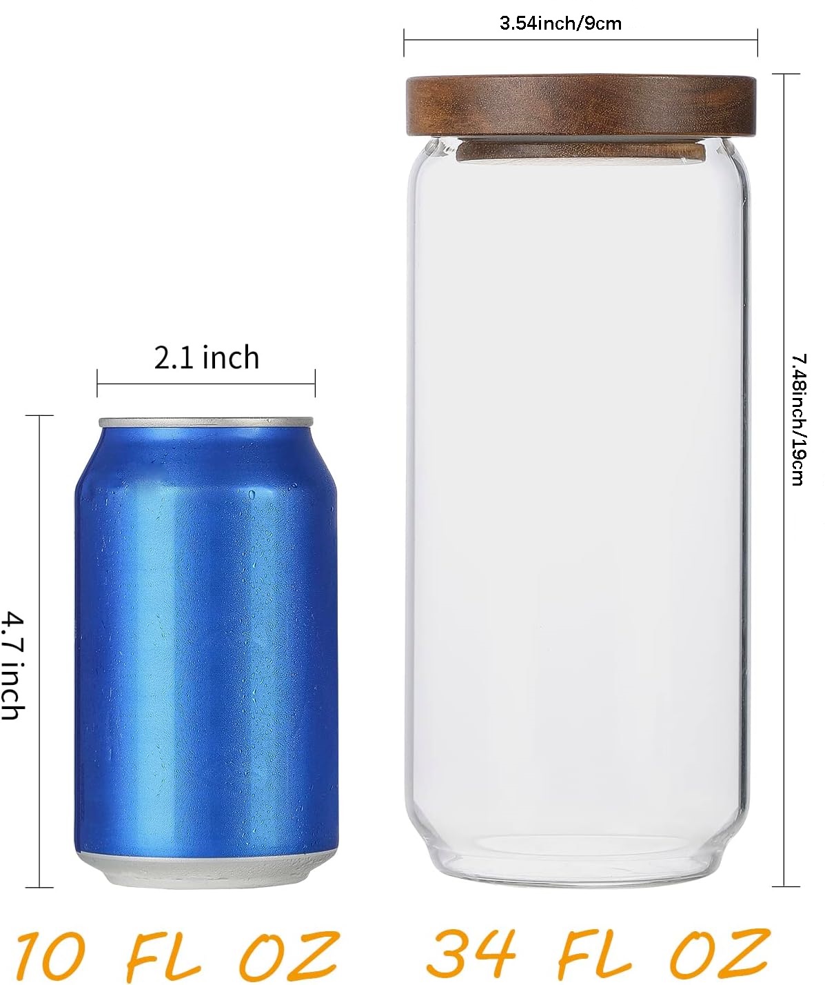 4個パック 34オンス ガラス瓶 木製蓋付き、ガラス製キッチ - Food Storage Glass Set のレビューと価格