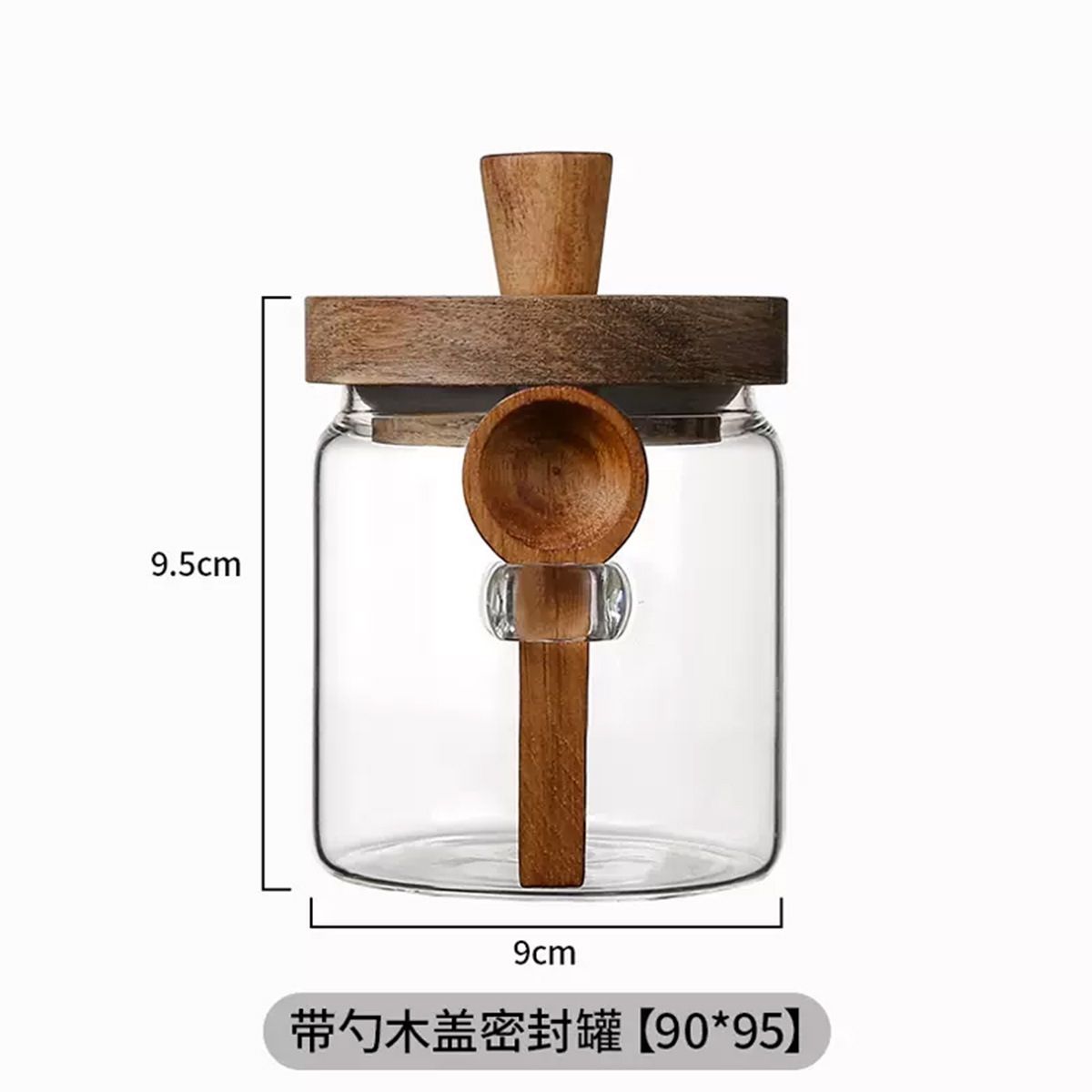 気密性のある木製蓋とスプーン付きのガラス製保存容器、コーヒー - Food Storage Glass Set のレビューと価格