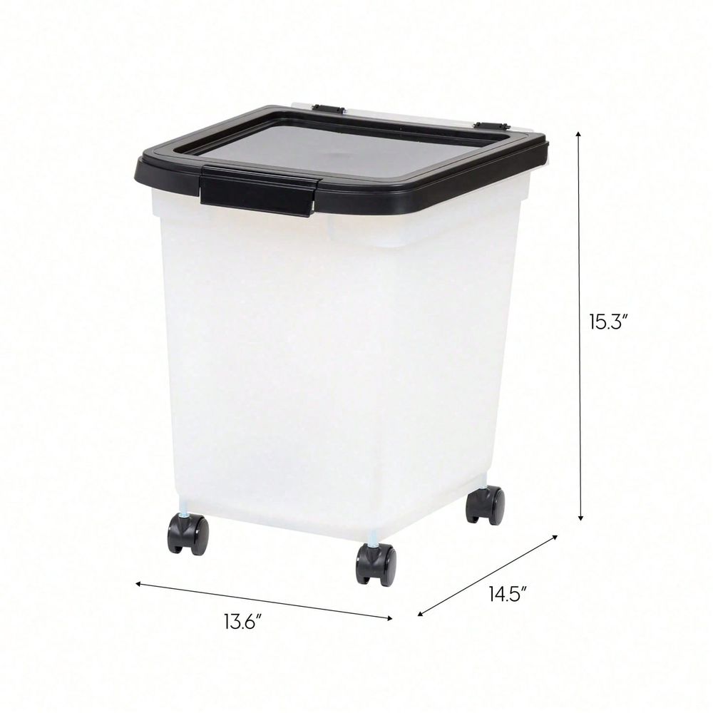 透明プラスチック製収納バケツ（車輪と蓋付き、25ポンド） 気 - Food Storage Dog のレビューと価格