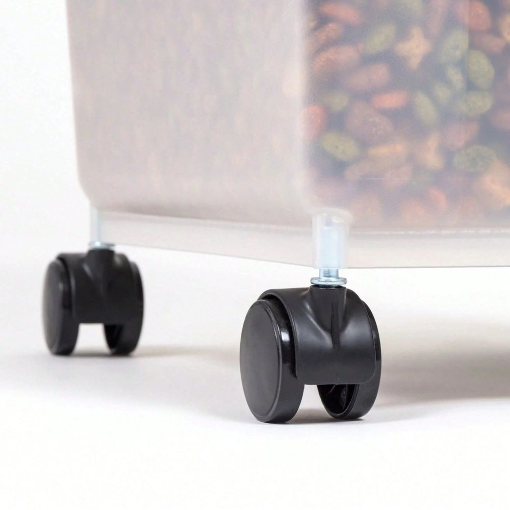 透明プラスチック製収納バケツ（車輪と蓋付き、25ポンド） 気 - Food Storage Dog のレビューと価格