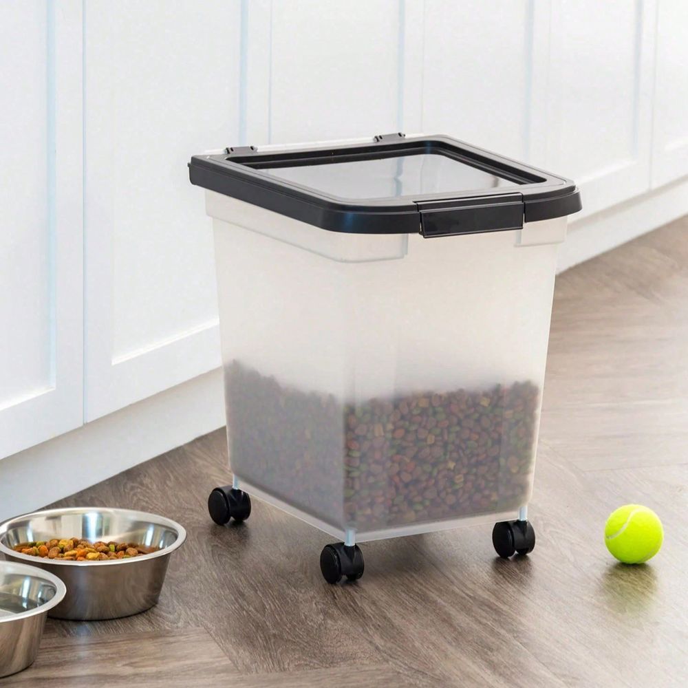 透明プラスチック製収納バケツ（車輪と蓋付き、25ポンド） 気 - Food Storage Dog のレビューと価格