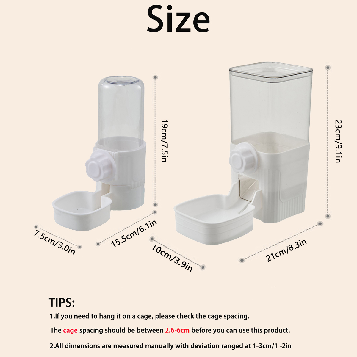 自動ペットフィーダー給水器犬猫用吊り下げケージボウル、小型子 - Portion Control Container のレビューと価格